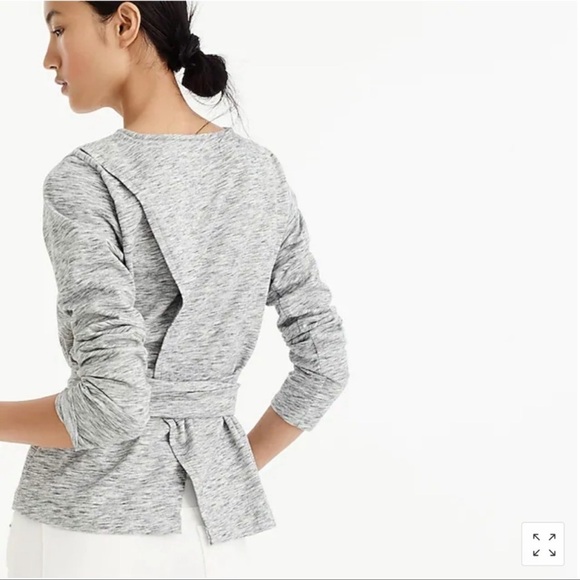 J. Crew Heather Stone Grey Belted Cross back 100 CottonTop. D/650/A1293 - Picture 2 of 6